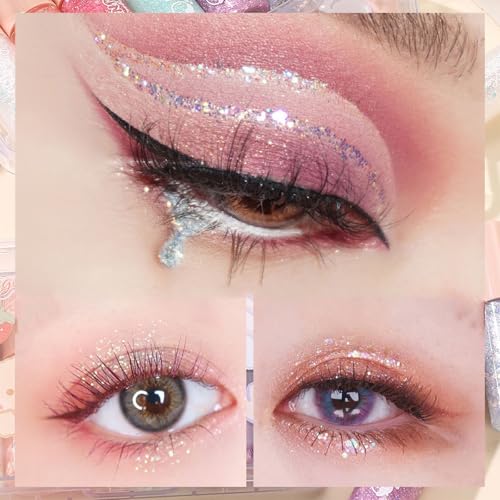 MooGlamor 6 Pcs Liquid Glitter Eyeshadow Set Colorful Eyeliner with Long-Lasting and Waterproof Shinning Eye Shadow Gift f...