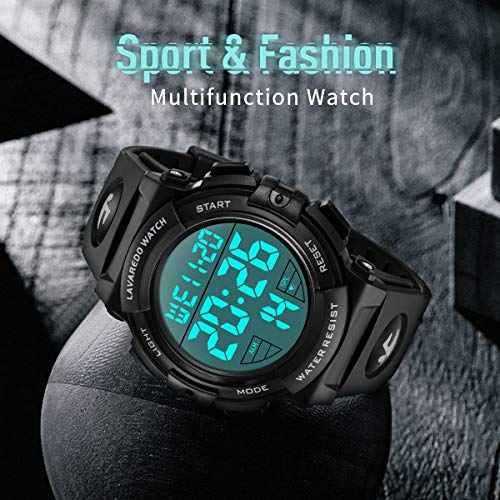 Mens Digital Watch Sports Military Watches Waterproof Outdoor Chronograph Wrist Watches for Men with LED Back Ligh/Alarm/Date