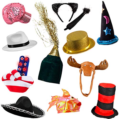 Funny Party Hats 6 Assorted Dress Up Costume & Party Hats