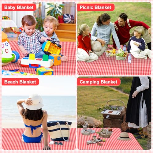 yuuzue 4 Pcs Disposable Outdoor Picnic Blankets 70.9''x70.9'' Portable Pocket Blanket Foldable Waterproof Picnic Mats Sand...