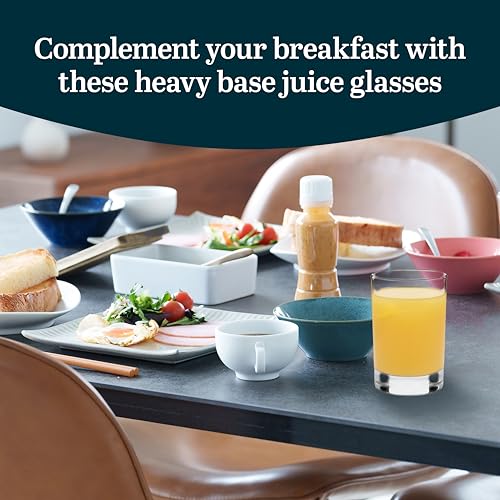 Libbey Fruit Juice Glasses, Heavy Base Glass Drinking Glasses Set of 8, Breakfast Juice Cups, Everyday Clear Drinking Glas...