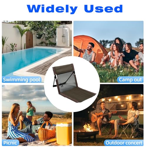 2 Pack Foldable Camping Chairs with Mesh Backrest,Ultra-Light Portable Beach Chairs with Carry Bag for Sunbathing Swimming...