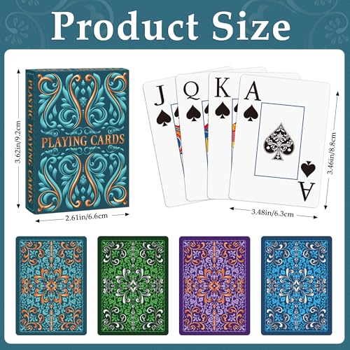 Playing Cards 12 Pack, Plastic Playing Cards Waterproof, Deck of Cards Bulk, Large Print Playing Card for Seniors Adults, ...