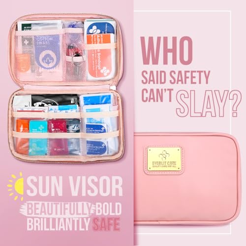 EVERLIT CARE Car First Aid Kit with Emergency Supplies Survival Gear Including Window Breaker Disposable Urine Bag Mountab...