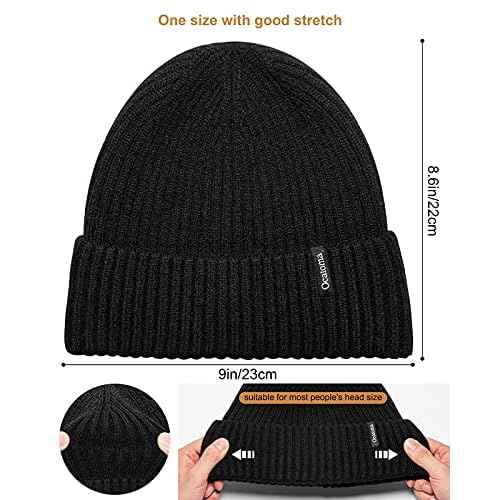Ocatoma Beanie for Men Women Warm Winter Knit Cuffed Beanie Soft Warm Ski Hats Unisex