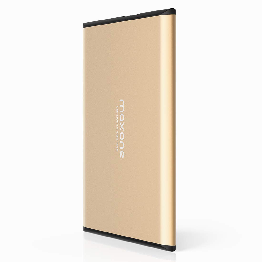 Maxone 250Gb External Hard Drive Portable 2.5 Ultra Slim Hdd Storage Usb 3.0 Compatible With Pc, Laptop, Gold