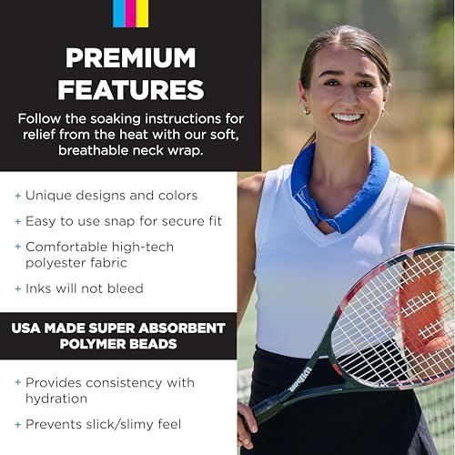 KOOLGATOR Evaporative Cooling Neck Wrap – Reusable Neck Cooler with Long Lasting Relief During Hot Weather Activities, Spo...