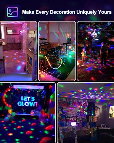 Luditek 2-Pack Sound Activated Party Lights with Remote Control, Disco Ball Light, DJ Strobe Lamp for Home Room Dance Part...