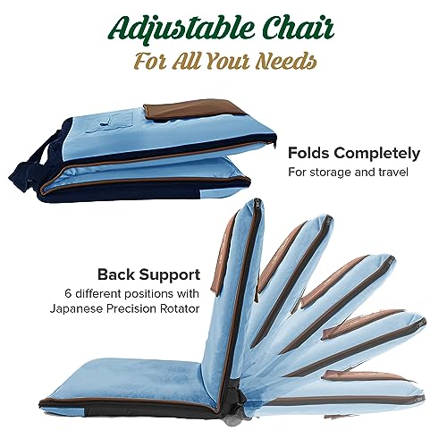 Adjustable Japanese Floor Chair with Back Support for Adults | Premium Meditation Chair for Seating, Yoga & Gaming -Foldin...