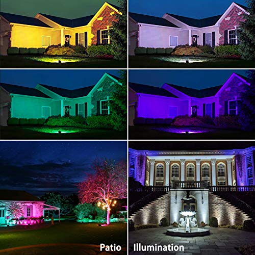 MELPO 30W Led Flood Light Outdoor 300W Equivalent, Color Changing RGB Lights with Remote, 120 RGB Colors, Warm White 2700...