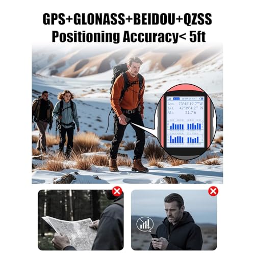 A6 Handheld GPS for Hiking, Multi-GNSS Support, Lightweight Rugged GPS Navigator,Waterproof GPS Handheld for Camping and B...