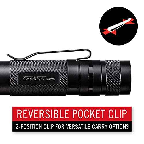 Coast TX17R 1250 Lumen Rechargeable Long Range Tactical LED Flashlight with Spot and Flood Beams, Durable Aluminum Build