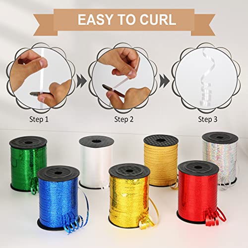 OMISELIO White Curling Ribbon, 500 Yard, 3/16" for Gift Wrapping, Balloon String, Baby Shower, Christmas