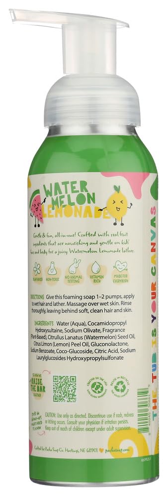 PACHA SOAP Kids Watermelon Lemonade 2 In 1 Shampoo & Body Wash, 12 FZ