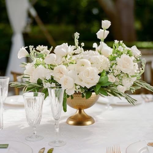 Gold Vases for Wedding Centerpieces, Set of 10 Metal Vase Small Table Centerpiece Flower Stands Wedding Arrangement for We...