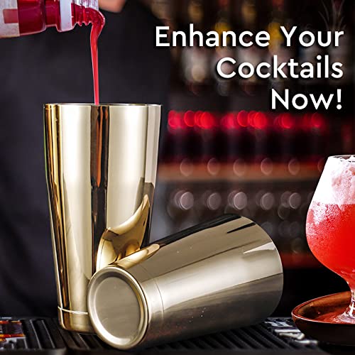 Stainless Steel Boston Shaker - 2-piece 18oz & 28oz Professional Bartender Cocktail Shaker Bartender Shaker Kit - CTSK0013...