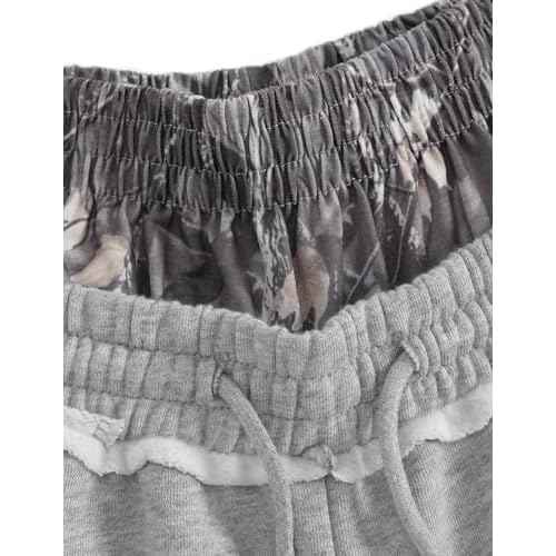 Aelfric Eden Baggy Wide Leg Sweatpants for Women Men Double Waist Camo Elastic Waisted Lounge Pants with Pockets