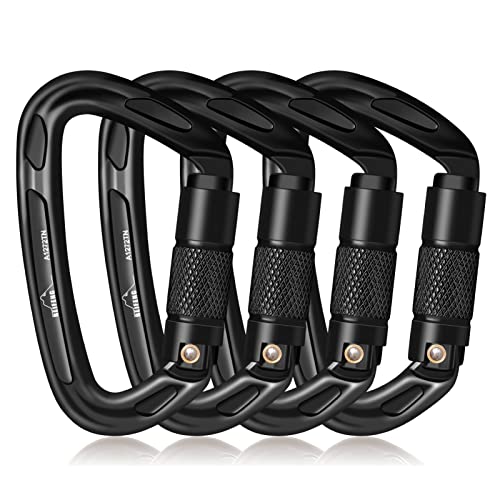 BEIFENG 25KN Auto Locking Carabiner - UIAA Certified Heavy Duty Climbing Carabiners for Rock Climbing, Camping, Rappellin...