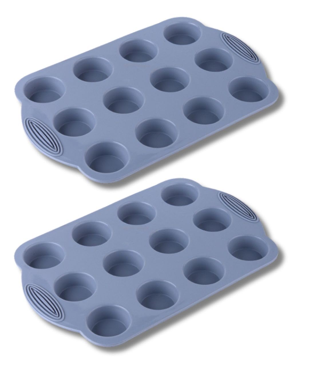 CG&CO. 2-Pack 12-Cup Silicone Mini Muffin Pan - BPA Free, Nonstick Bakeware for Mini Cupcakes, Muffins, and More
