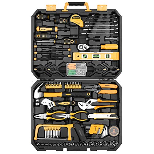 DEKOPRO 228 Piece Socket Wrench Auto Repair Tool Combination Package Mixed Tool Set Hand Tool Kit with Plastic Toolbox Sto...