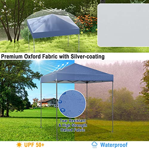 Tangkula 6.6x6.6 Ft Pop Up Canopy, 1 Person Instant Setup Canopy Tent with Center Lock, UPF 50+ Sun Protection, 8 Stakes, ...