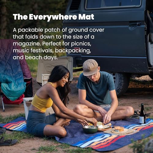 Rumpl Everywhere Mat, Waterproof Picnic Blanket and Ground Mat for Camping, Hiking, and Picnicking, 52x75 Inches, Coast Re...
