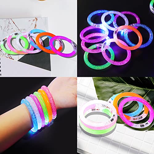 Visen 24 Pack Glow Sticks Bracelets,6 Color LED Bracelets,Light Up Bracelets Toys,Glow In The Dark Party Supplies for Adul...