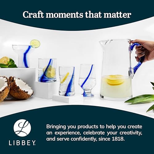 Libbey Blue Ribbon Rock Glasses Set, Artisan-Inspired Four-Dimple Shaped Glass Cups, Dishwasher Safe Whiskey Glasses Set o...