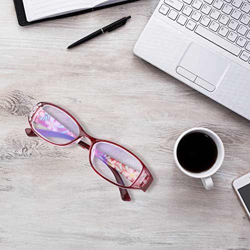 WALMXX 6 pairs Reading Glasses, Women Fashion and elegant anti-blue light HD resin old Reading Glasses