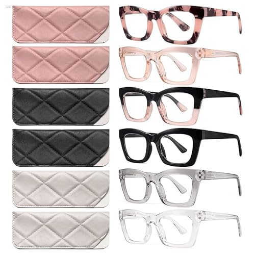 CCVOO 1.75 Oprah Style Reading Glasses for Women, Stylish Eyeglasses, Blue Light Readers for Women, Cheaters