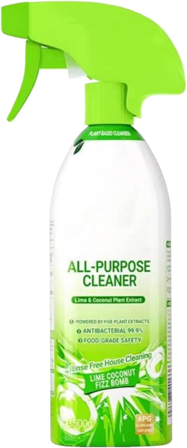All Purpose Cleaning Spray, 500g Kitchen, Counter, and Surfaces Cleaner, Time-Saving Grease Remover Mist and Foam for Apartments, Rentals, Houses, Dorms, Cars, Everyday Household Use