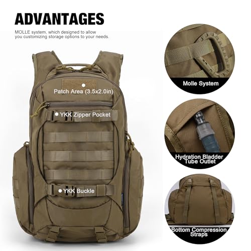 Mardingtop Tactical Molle Backpack for Men & Tactical Utility Pouch