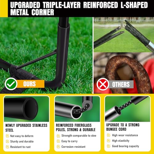 Soccer Goal, Kids Soccer Goals for Backyard Set, 2 Pack of Portable Pop Up Soccer Net with Soccer Ball, Cones, Complete Tr...