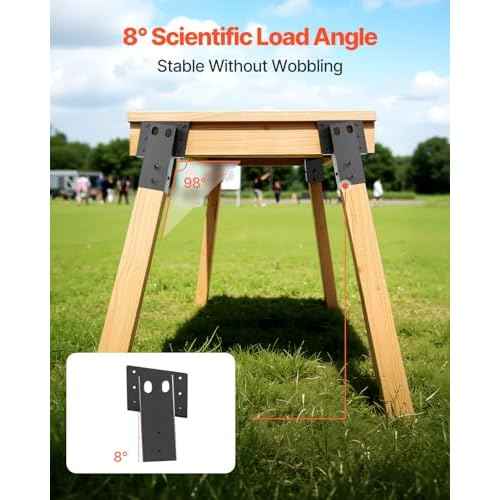 VEVOR Deer Blind Brackets, Outdoor 3.6x3.6 Platform Bracket, Fit 3.5x3.5 In / 88.9x88.9 mm Lumber, 2204lbs/1000kg Capacity Steel Elevator Brackets for Deer Stand, Hunting Blinds, Shooting Shack, 8 Pcs