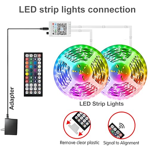 Tenmiro Led Lights for Bedroom 100ft (2 Rolls of 50ft) Music Sync Color Changing Strip Lights with Remote and App Control ...