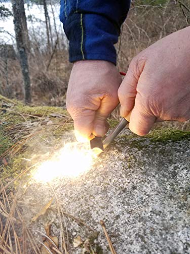 Coopers Bay Outdoors Ferro Rod Fire Starter and Tinder Kit - Large 3/8" Premium Grade for Huge Showers of Hot Sparks - Inc...
