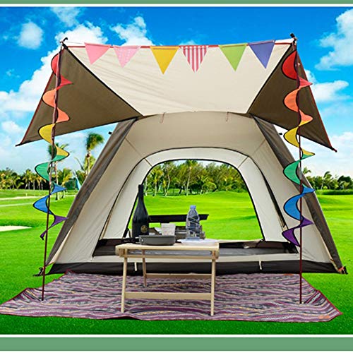 ChHAIS White Outdoor Camping Automatic Speed Open Family 3 People 4 People Tent Anti-Storm Rain Anti-UV Beach Fishing Tent...