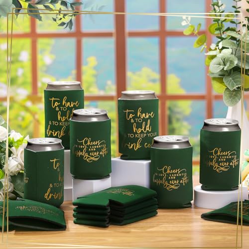 Qinyoung 50 Pieces Wedding Can Cooler Bulk Engagement Party Favors for Guests Cheers to Love Laughter and Happily Ever Aft...