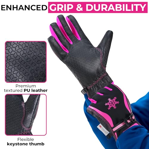 HANDLANDY Winter Work Gloves for Men Women, 3M Thinsulate Insulated Thermal Waterproof Skiing Hiking Cold Weather Gloves