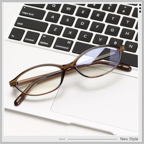 YMRFW Oval Blue Light Blocking Glasses for Women Retro 90s Cat Eye Frame Glasses Computer TV Eyeglasses Anti Eyestrain