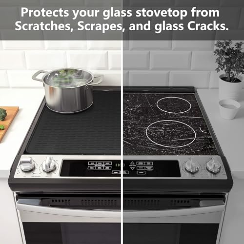 YUHFERA Stove Top Cover for Electric Stove - Silicone Stove Mat for Glass Top, Glass Cooktop Protector For Kitchen,Multi-f...
