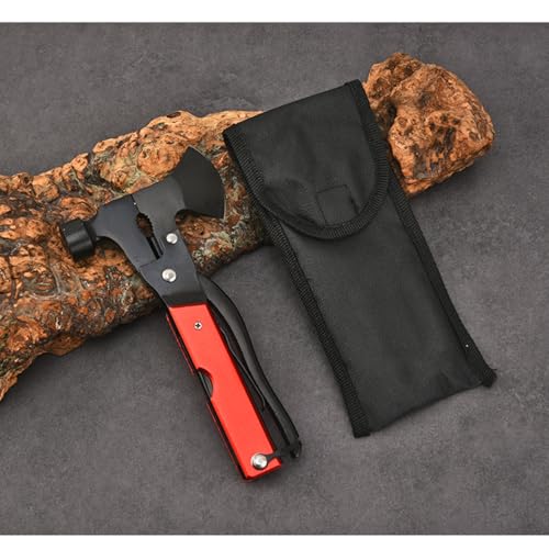Premium 14-in-1 Hammer Multipurpose Tool for the Home, Camping Equipment, and Work, Hammer, Pliers, Survival Knife, & More-E