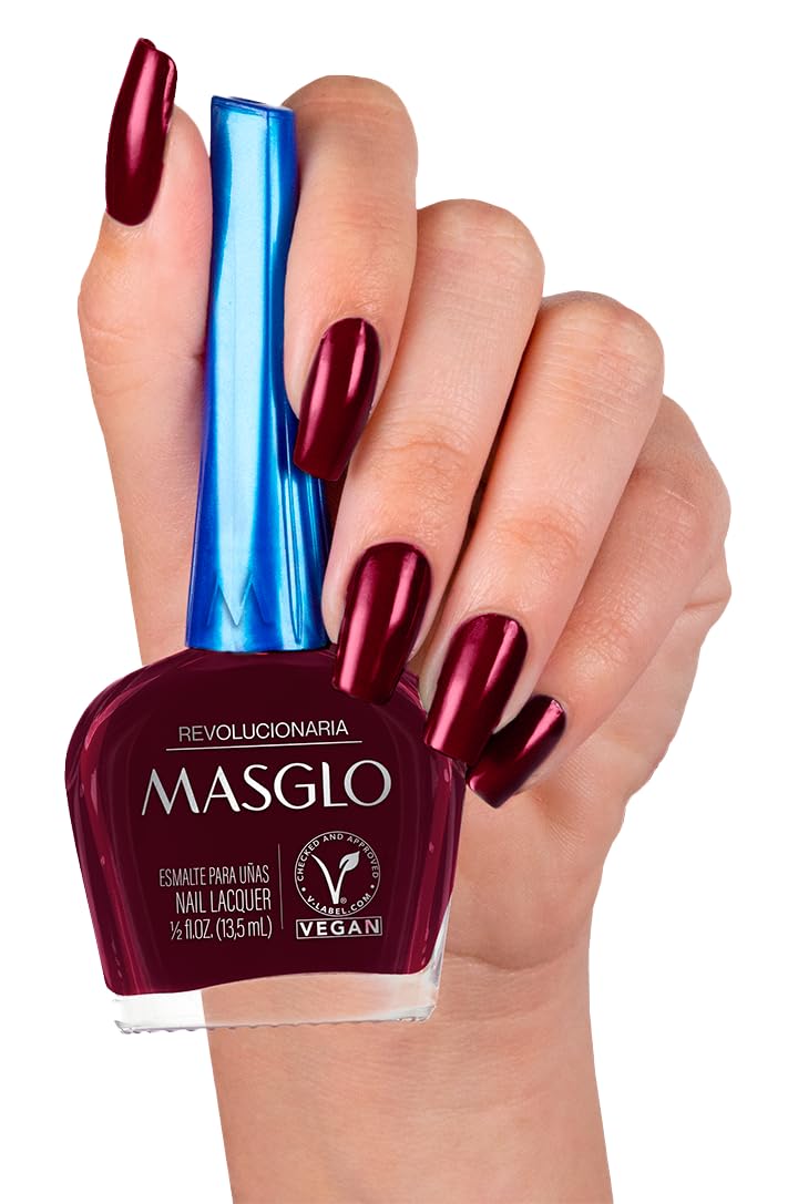 MASGLO Tradicional - Set of 4 Nail Polishes 13-Free Formula, Up to 7 Days of Wear, High-Coverage & Glossy Finish, Vegan - (0.5 o
