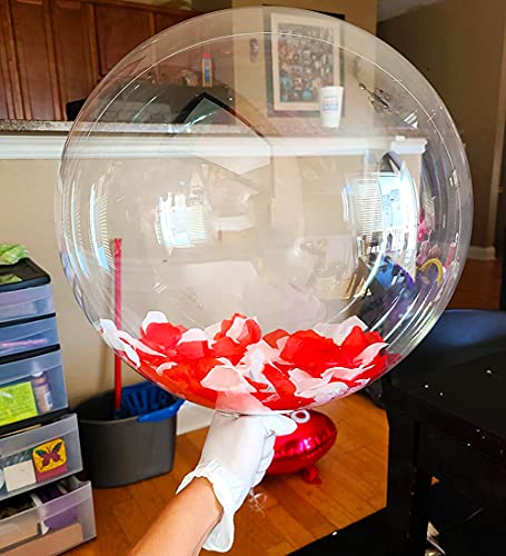 20 Inch Bobo Balloons Bubble Balloons, 10 Pcs Clear Bobo Balloon, Large Transparent Bubble Balloon for Christmas Wedding B...