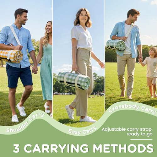 RYCHIC Waterproof Picnic Blanket Beach Outdoor Camping Mat Extra Large Foldable Cute Big Travel Essential Accessories Gift...