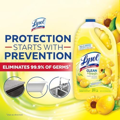 Lysol Multi-Surface Cleaner, Sanitizing and Disinfecting Pour, to Clean and Deodorize, Sparkling Lemon and Sunflower Essen...