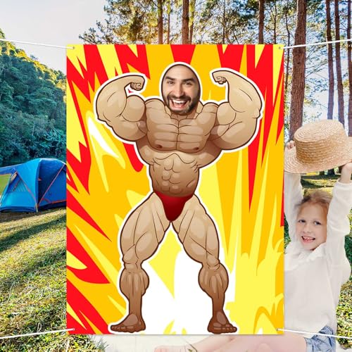 Fitness Photo Banner Backdrop Background Bodybuilder Pretend Play Party Game Gym Exercise Sports Muscle Theme Decor for Wr...