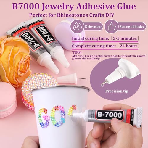 32000Pcs Resin Jelly Rhinestones for Bedazzling, Multicolor 3mm Flatback Gems for Diamond Art, Bedazzler Kit with 3Pcs 10m...