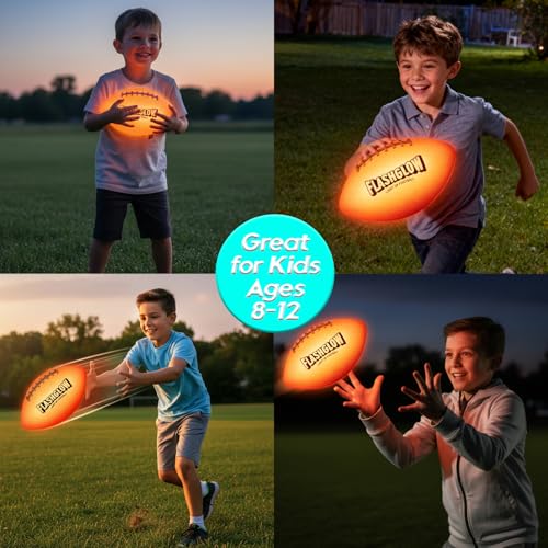 Light Up Football for Boys: Glow in The Dark - Toys for Kids Teen Boys Ages 8-15 - Birthday Christmas Easter Gift Ideas - ...