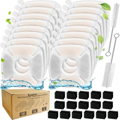 34 Pcs Cat Fountain Filters Replacement Compatible with VEKEN 95oz/2.8L Cat Water Fountain Filters Automatic Dog Water Fou...